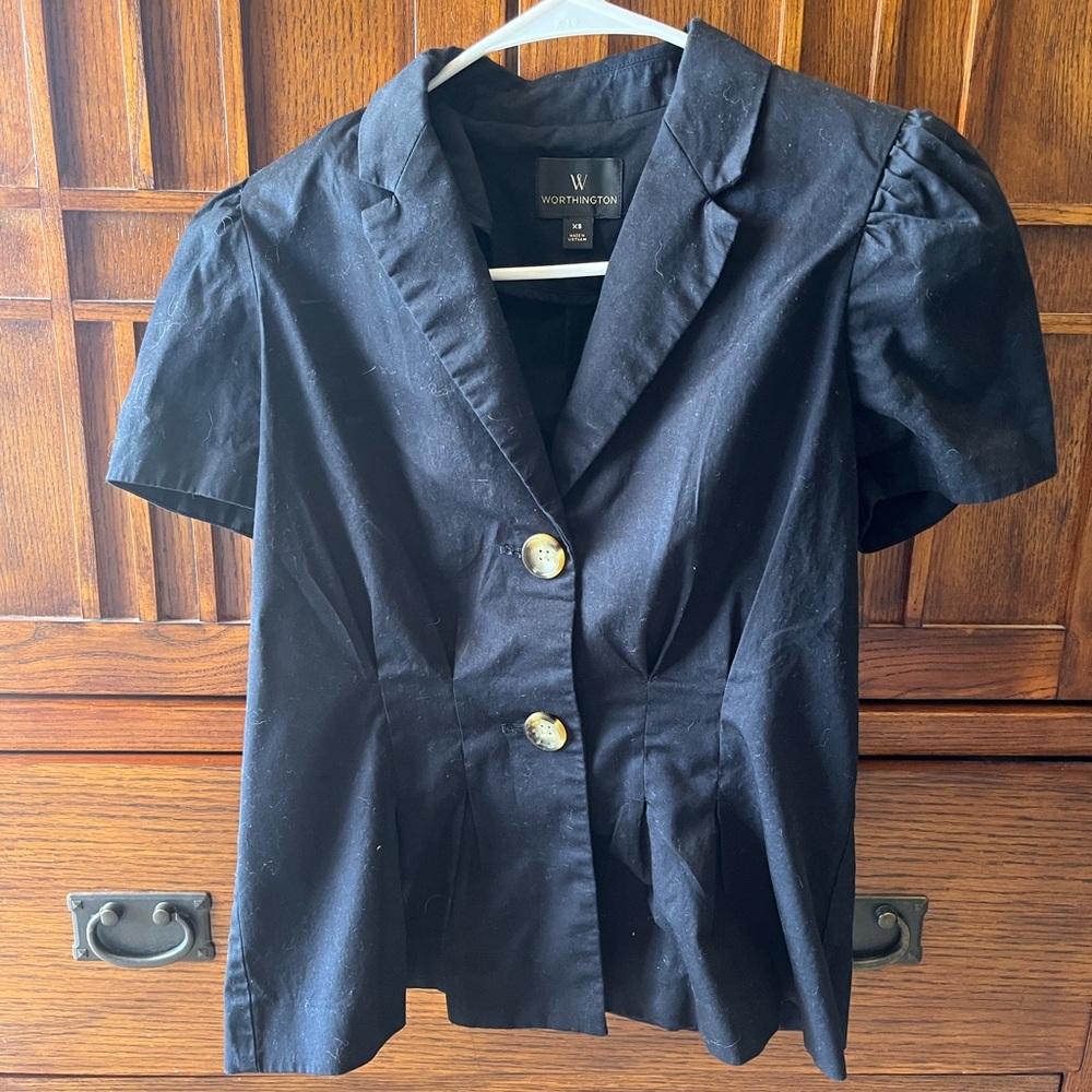 Worthington Black Blazer with Gold Buttons